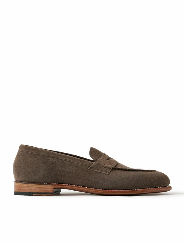 Photo: Grenson - Lloyd Suede Penny Loafers - Brown