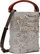 Dries Van Noten Gray Micro Embellished Bag