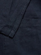 Hartford - Jobby Slub Linen Jacket - Blue