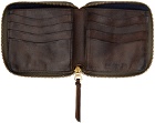 RRL Brown Leather Zip Wallet