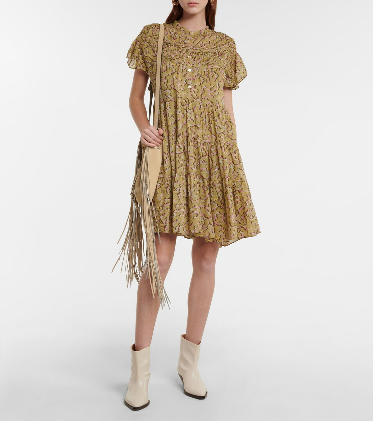 ISABEL MARANT ÉTOILE イエロー ロングドレス SABBA DRESS Woman ecru-ochre | ISABEL MARANT Official online