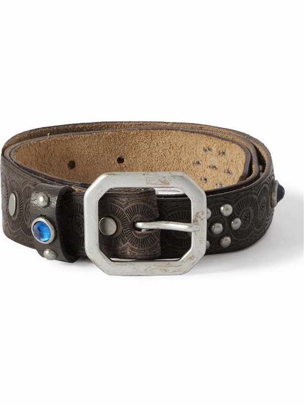 Photo: RRL - Rasco Embellished Carved Leather Belt - Brown