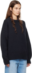 The Row Navy Ophelia Sweater