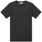 JW Anderson Men's Logo Embroidery T-Shirt in Black