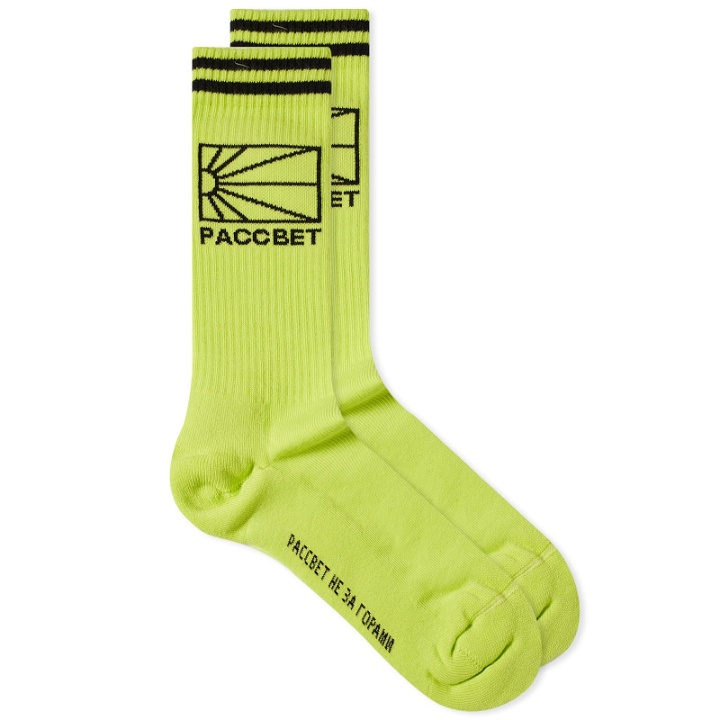 Photo: PACCBET Men's Logo Socks in Lime
