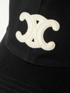 CELINE - Logo-Appliquéd Wool-Twill Baseball Cap - Black