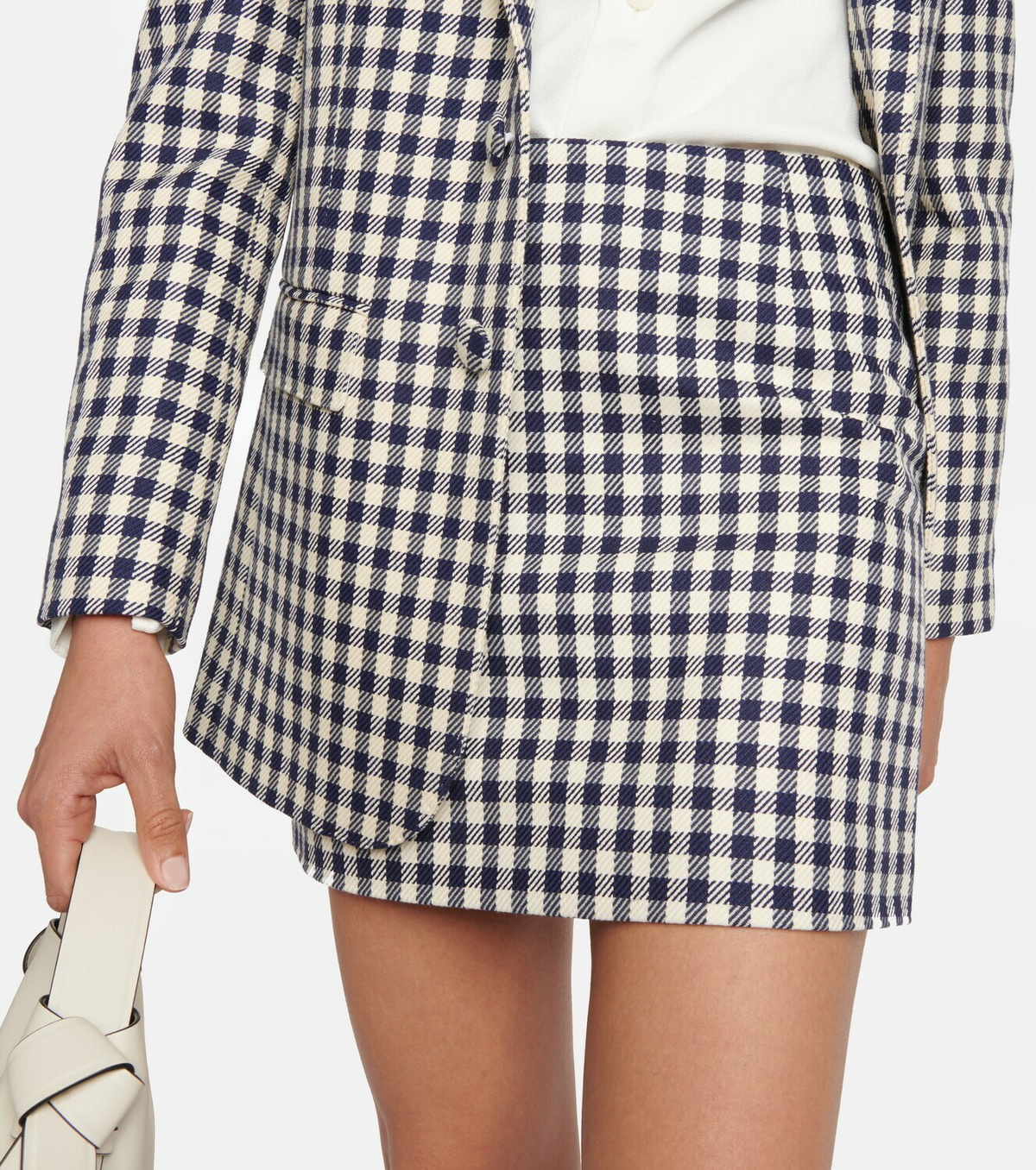 Ami Paris Checked cotton and wool miniskirt