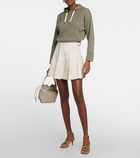 Brunello Cucinelli - Ribbed-knit cropped cotton hoodie