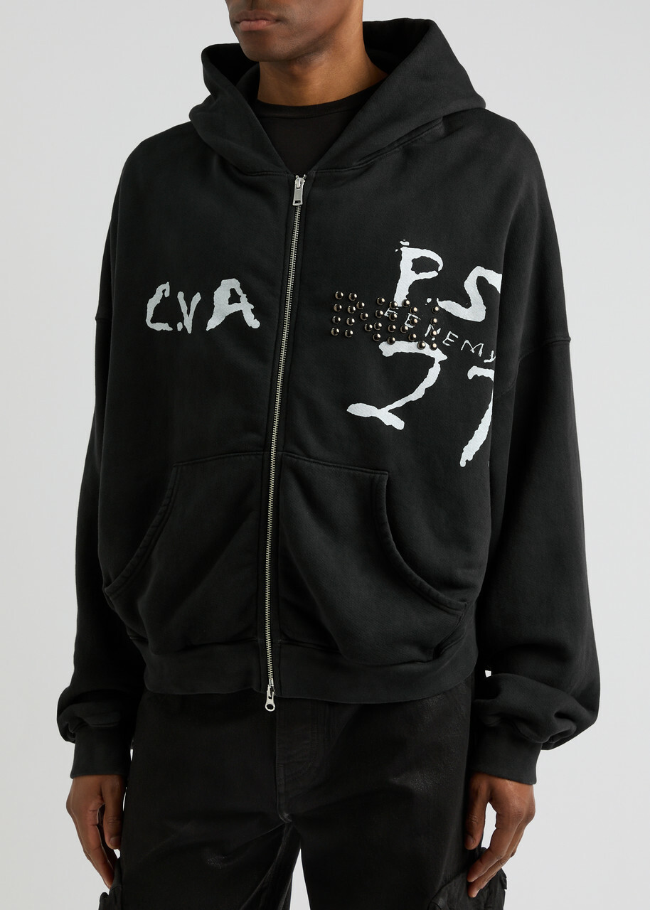 RIVINGTON roi Rebis ロゴ INRI スタッズ コットン スウェット Rivington Roi Rebis Inri Embellished Hooded Cotton