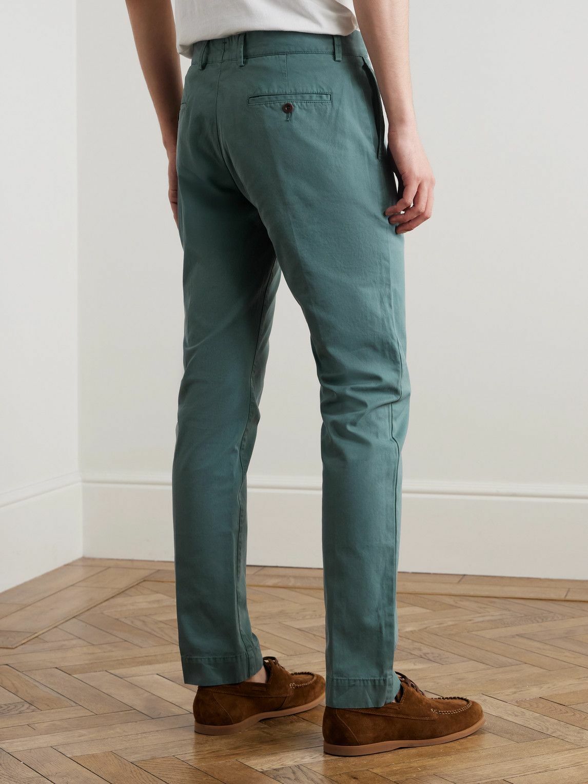 Sid Mashburn - Field Slim-Fit Tapered Garment-Dyed Cotton-Twill Trousers - Blue