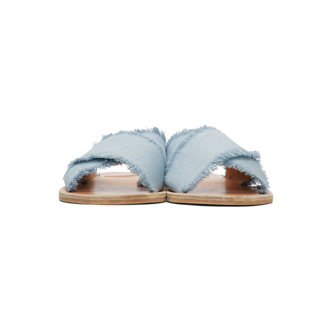 Ancient Greek Sandals Blue Denim Thais Sandals Ancient Greek Sandals