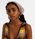 Bananhot Crochet floral-appliqué scarf