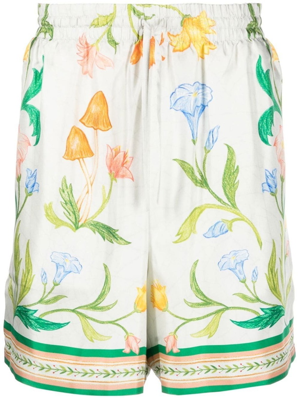 Photo: CASABLANCA - Printed Drawstring Silk Shorts