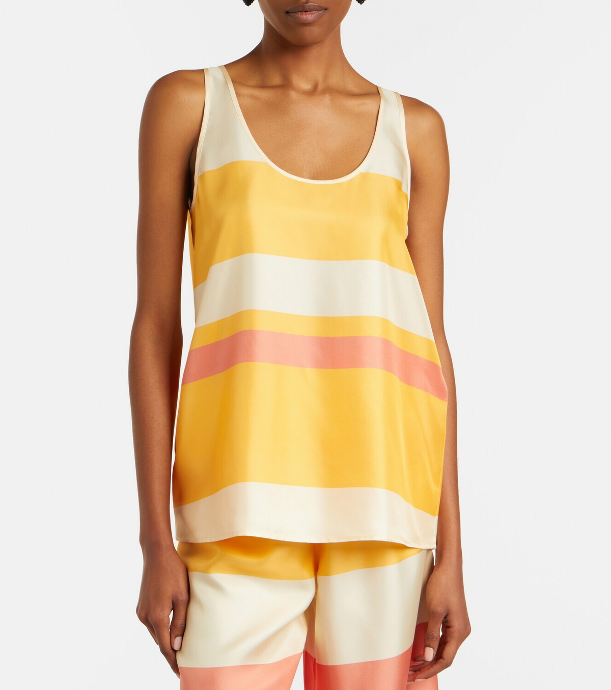 Eres Sorbets striped silk twill top