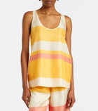 Eres Sorbets striped silk twill top