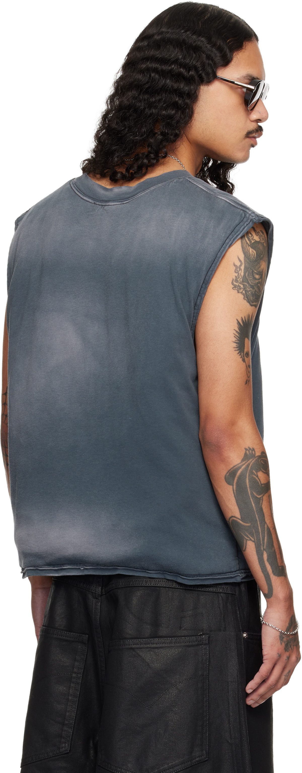 LU'U DAN Gray Wadded Sleeveless T-shirt