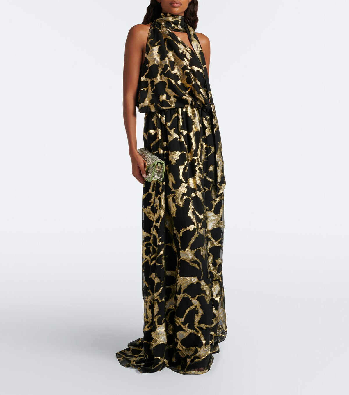 Taller Marmo Kintsugi silk-blend fil coupé gown