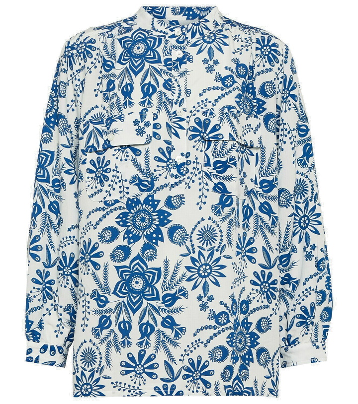 Photo: A.P.C. Aubrey floral linen-blend blouse