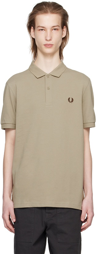 Photo: Fred Perry Taupe Embroidered Polo