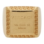 Versace Gold Address Plate Square Ring
