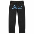ICECREAM Men's Running Dog Denim Jeans in Black/Blue Print