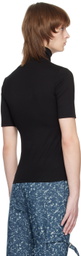 The World Is Your Oyster Black Strap Turtleneck