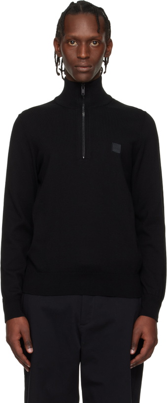 Photo: BOSS Black Zip-Neck Cotton & Cashmere Sweater