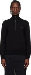 BOSS Black Zip-Neck Cotton & Cashmere Sweater