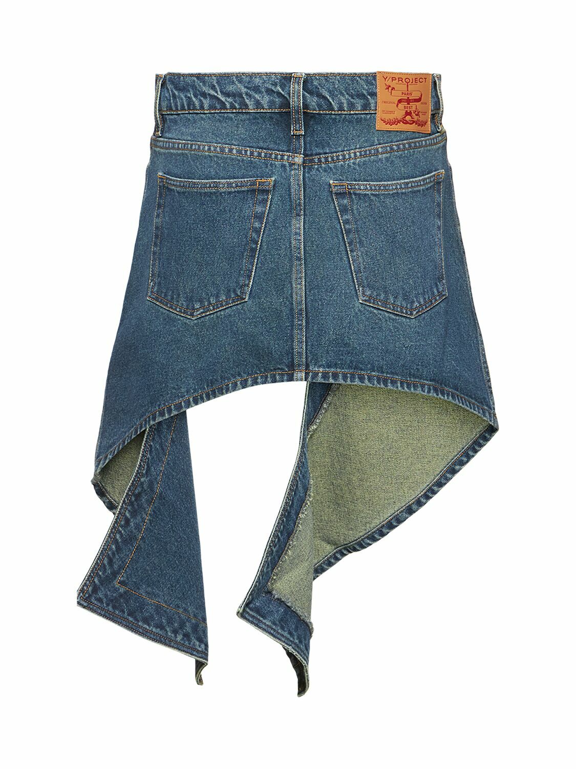 Y/PROJECT Denim Asymmetric Mini Skirt