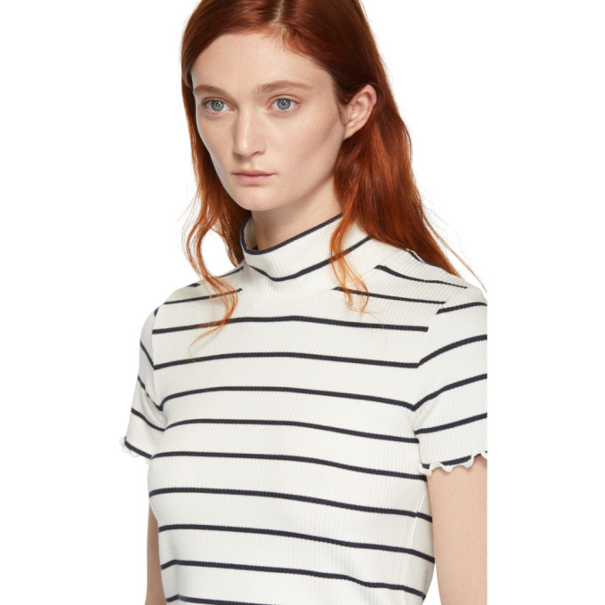 Striped short clearance sleeve turtleneck