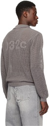 032c Gray Spread Collar Polo
