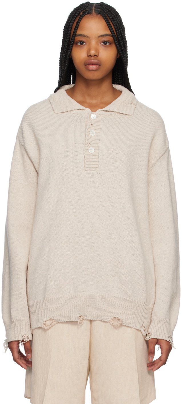 Youth Beige Damaged Polo