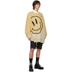 Raf Simons Yellow and Beige Oversized Collage Sweater