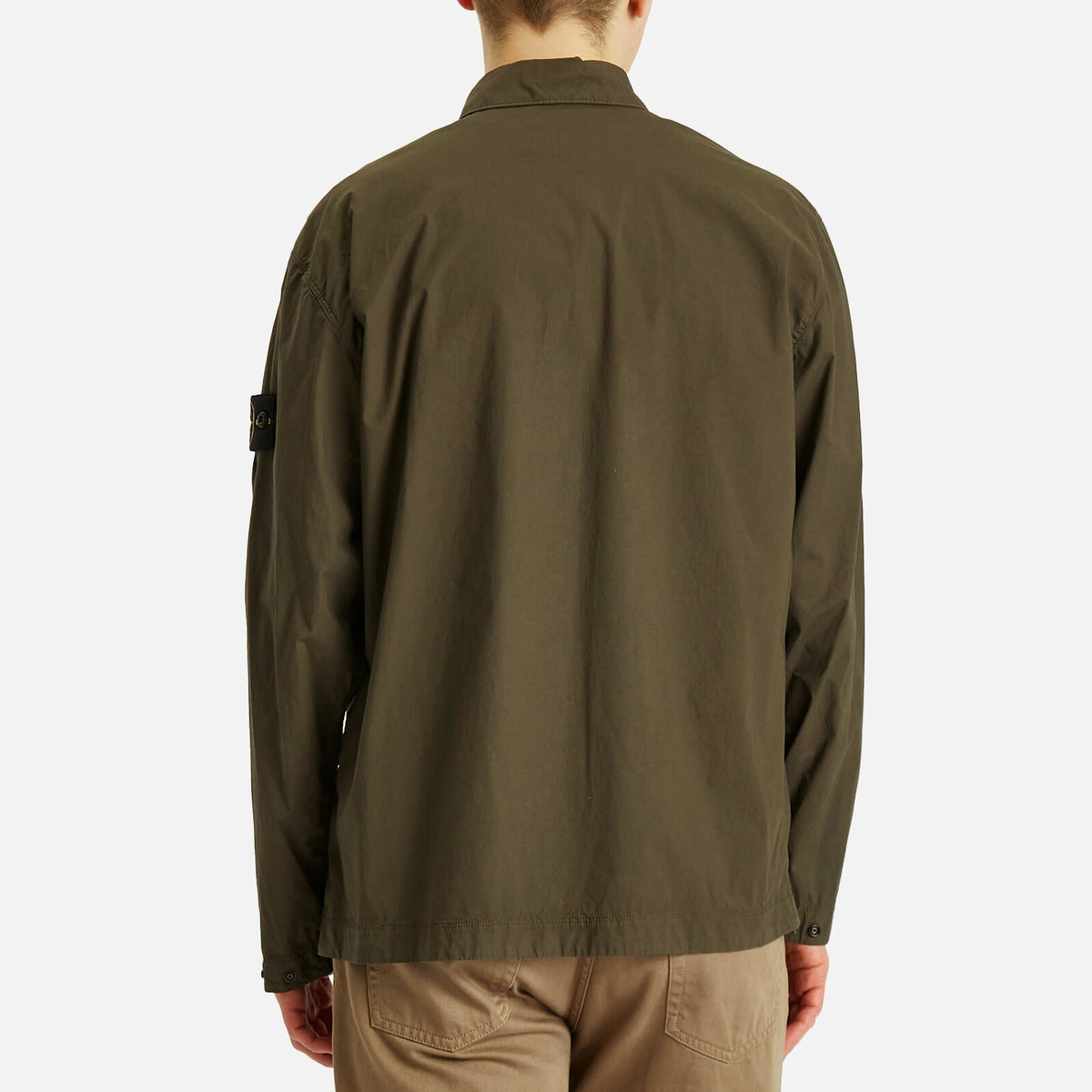 Stone Island Men's Tela Paracadute Shirt Jacket in Military Green