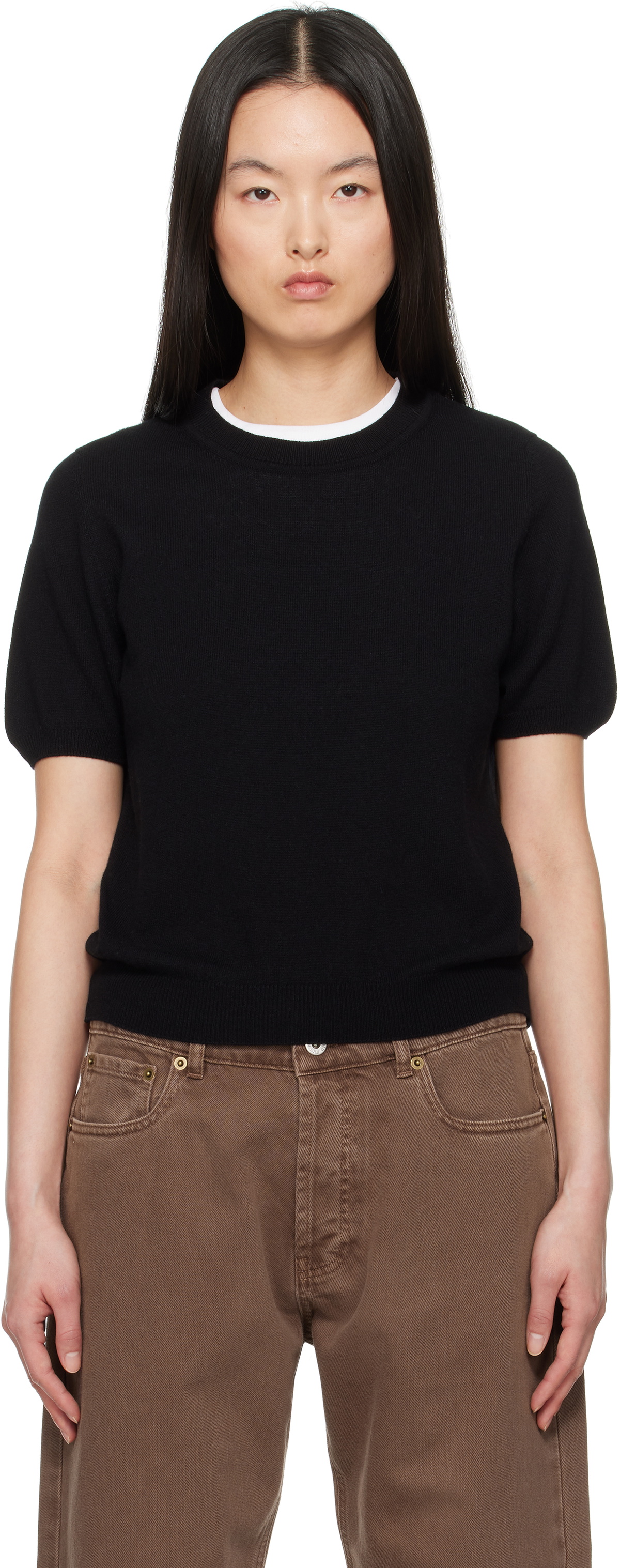 &Daughter Black Emer Cashmere T-shirt