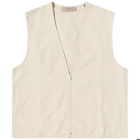 Fear of God ESSENTIALS Woven Twill Vest in Egg Shell