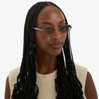 Bottega Veneta Eyewear Bottega Veneta Sardine Sunglasses in Ruthenium/Yellow 