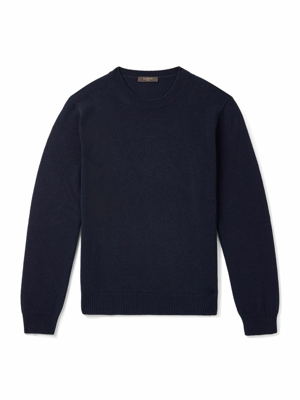 Photo: Incotex - Wool and Cashmere-Blend Sweater - Blue