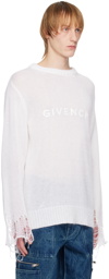 Givenchy White Destroyed Sweater