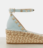 Valentino Garavani Rockstud grained leather espadrille sandals