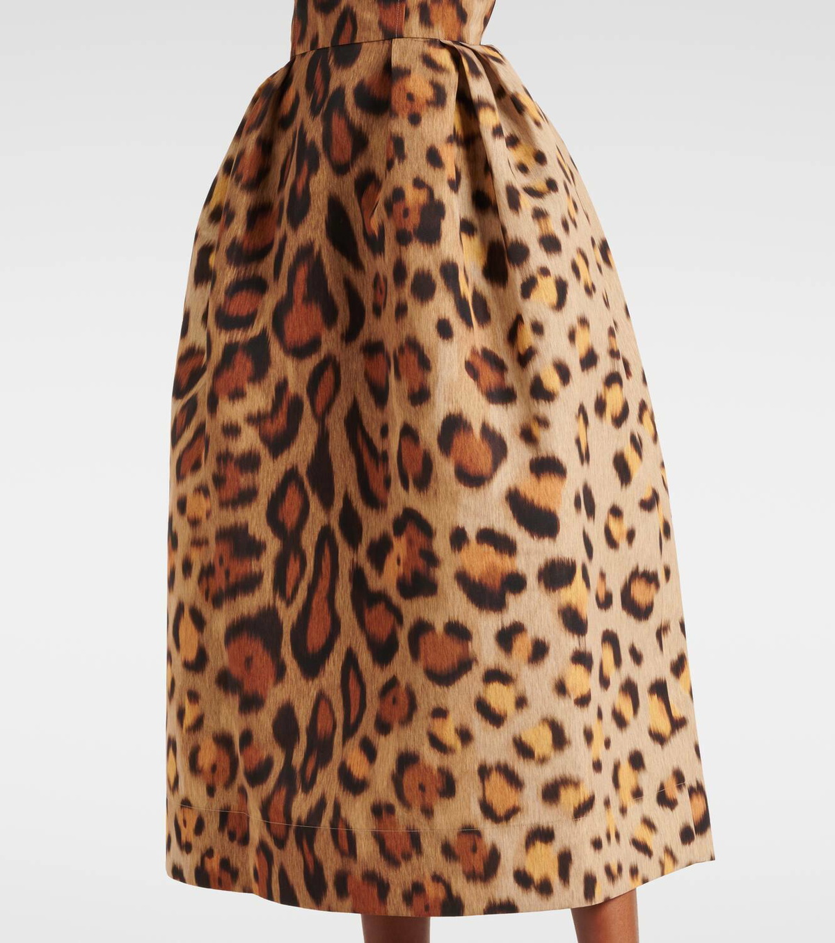 Oscar de la Renta Animal print faille bustier dress