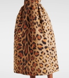 Oscar de la Renta Animal-print faille bustier dress