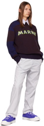 Marni Brown & Blue Striped Sweater