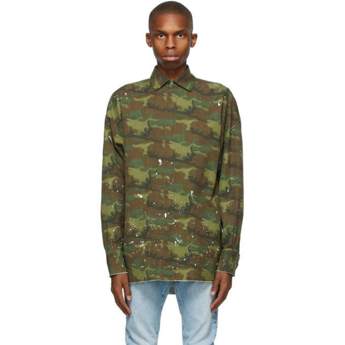 Photo: Palm Angels Green Camo Military Over Shirt