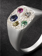 Bleue Burnham - Hanging Basket Sterling Silver Sapphire Signet Ring - Silver