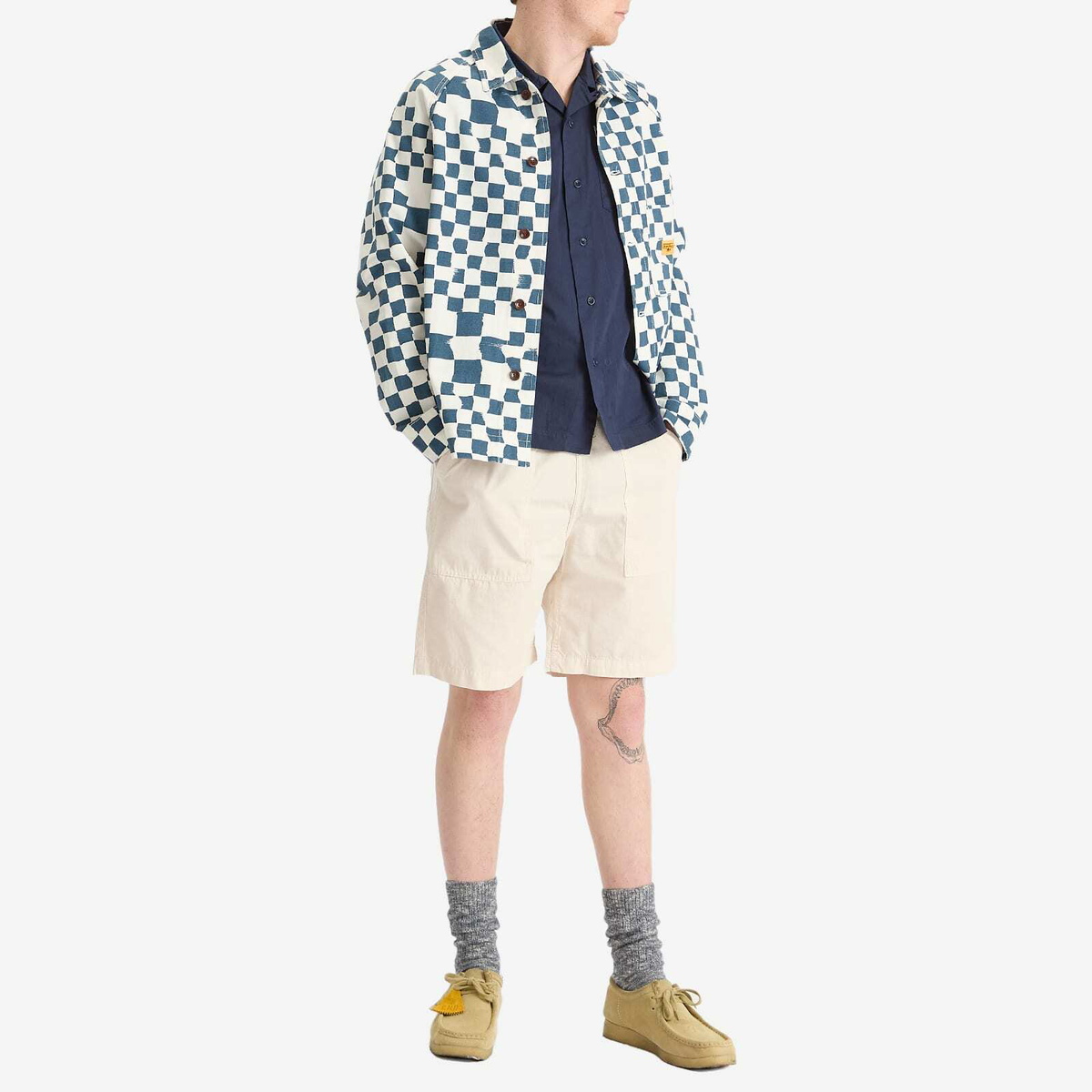 Service Works Men's Drill Printed Foh Jacket in Teal Checker