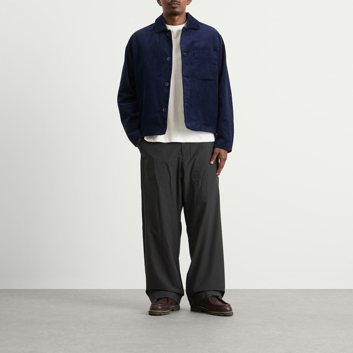 Percival Men's Cord Overshirt in Navy