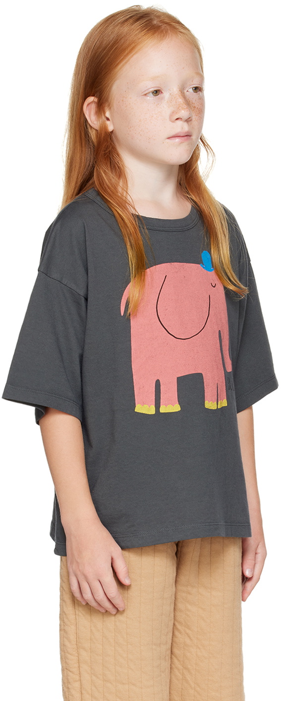 Bobo Choses Kids Gray 'The Elephant' T-Shirt Bobo Choses