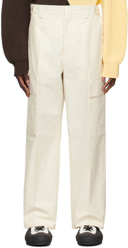 Photo: Jil Sander Off-White Cotton Cargo Pants