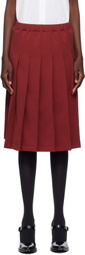 Comme des Garçons Girl Burgundy Polyester Jersey Midi Skirt